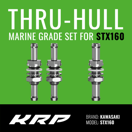 KRP Thru-Hull STX160 Set - Marine Grade 316 Stainless Steel Thru-Hull Set For Kawasaki STX160 Jet Ski