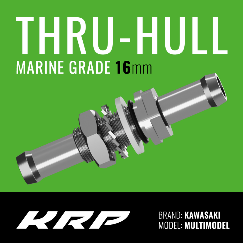 KRP Thru-Hull 16mm - Marine Grade 316 Stainless Steel Thru-Hull For Kawasaki Jet Ski (32155-1511 Replacement)