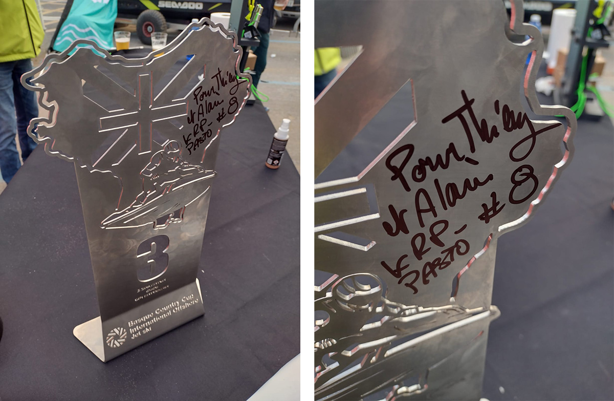 Autographed trophy for KRP team